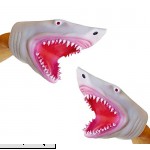 Soft Silicone Great White Megalodon Jaws Shark Hand Puppet 2 Pack  B07HPDP82Z
